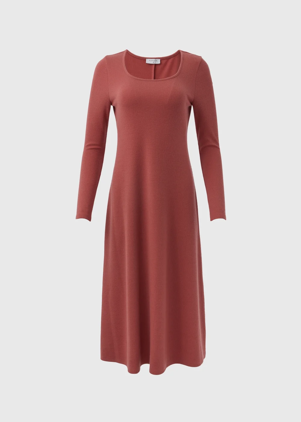 Pink Ribbed Scoop Neck Midi Dress - 8 Image 5