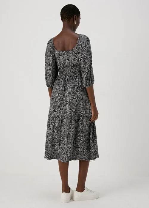 Leopard Print Shirred Midi Dress - 8 Image 2