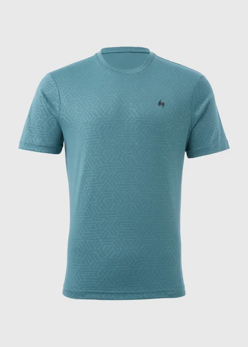 Souluxe Teal Geometric T-Shirt - S Image 5