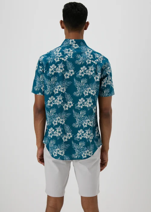 Navy Floral Print Shirt - S Image 2