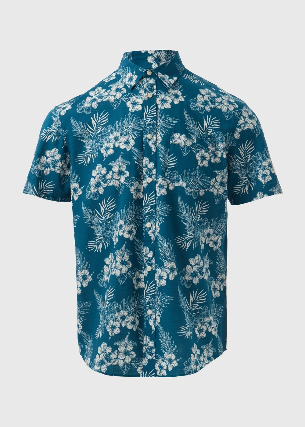 Navy Floral Print Shirt - S Image 5