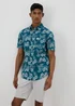 Navy Floral Print Shirt - S Image 4
