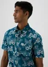 Navy Floral Print Shirt - S Image 3