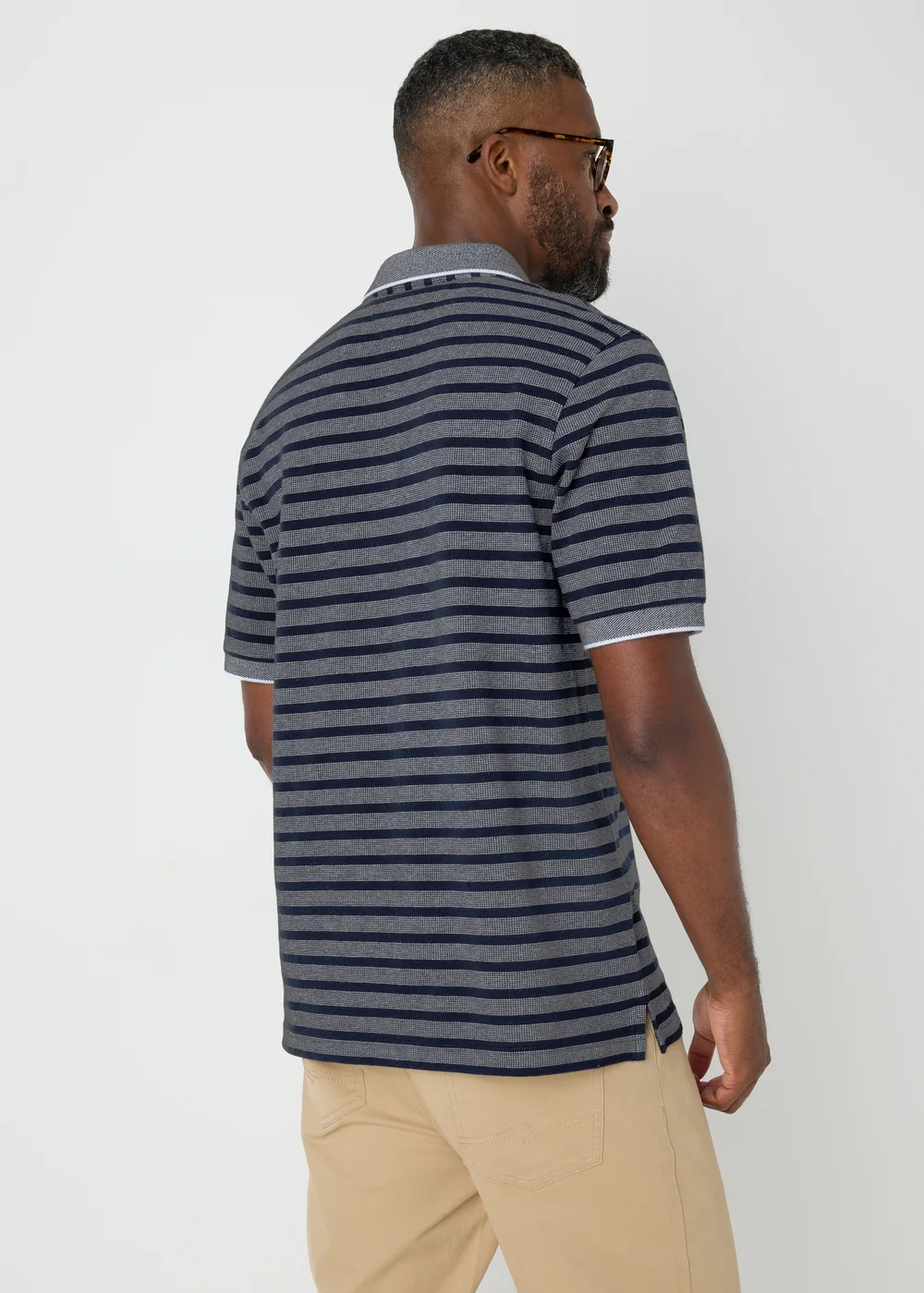 Lincoln Navy Striped Polo Shirt - S Image 2