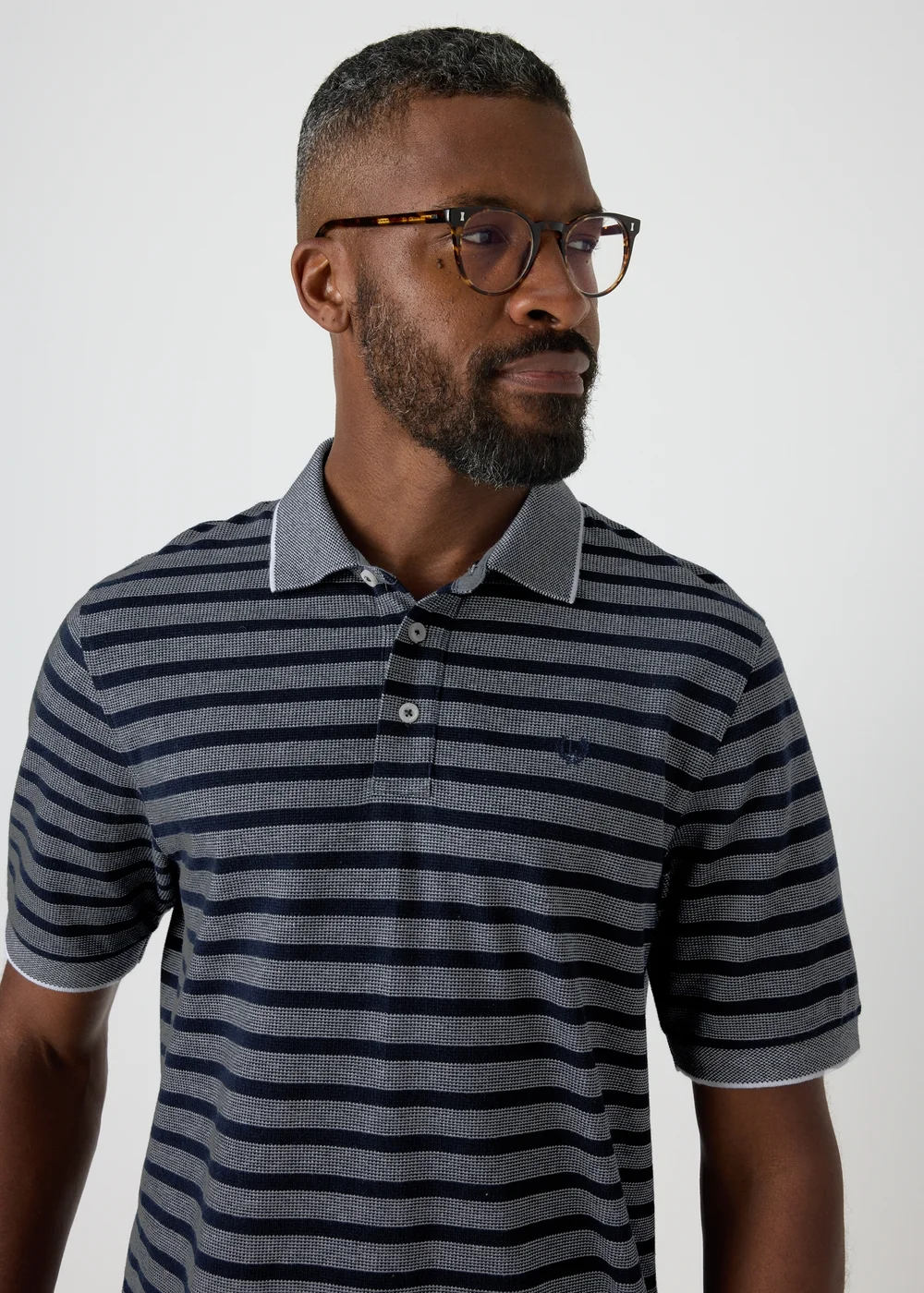 Lincoln Navy Striped Polo Shirt - S Image 3