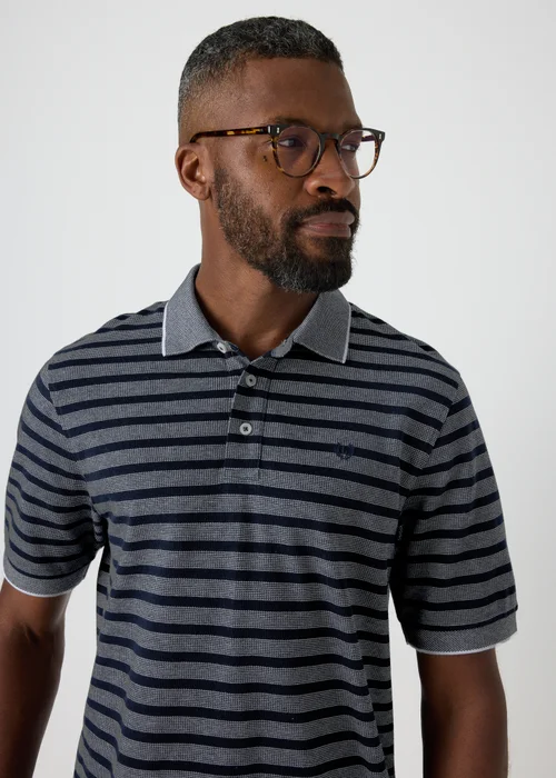 Lincoln Navy Striped Polo Shirt - S Image 3
