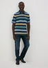 Navy Striped Polo Shirt - S Image 4