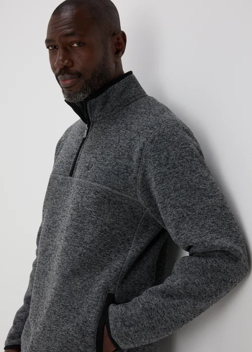 Lincoln Grey 1/4 Zip Fleece - S Image 3