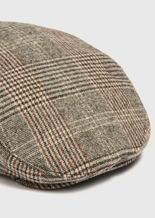 Grey Check Flat Cap - S/M Image 2
