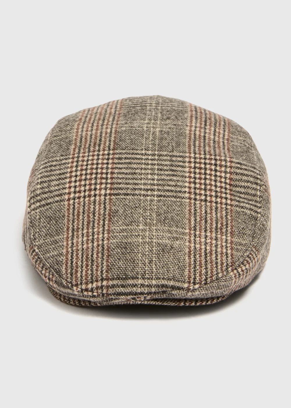 Grey Check Flat Cap - S/M Image 1
