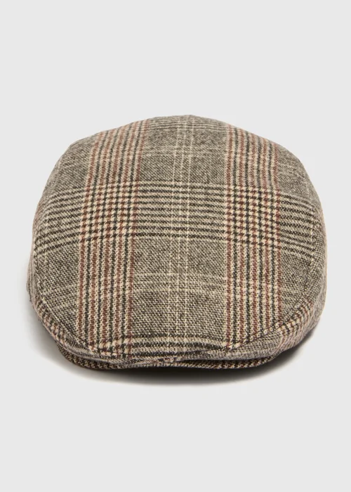 Grey Check Flat Cap - S/M Image 1