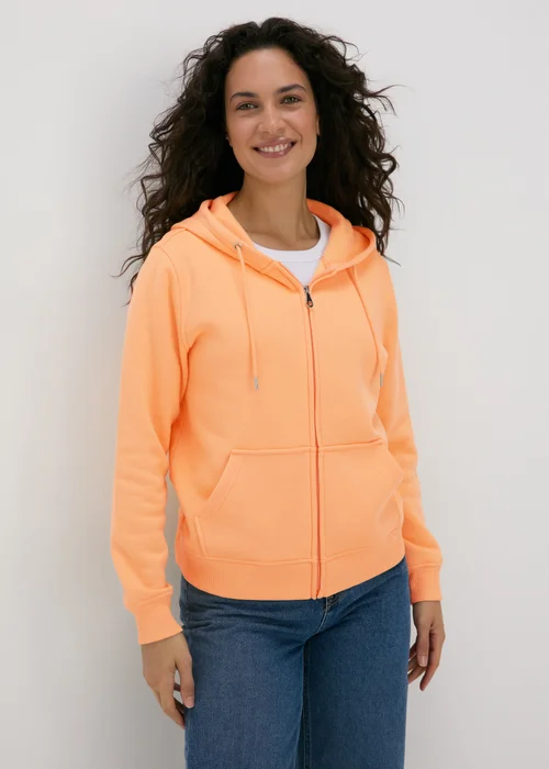 Orange Zip Up Hoodie - Small Image 1