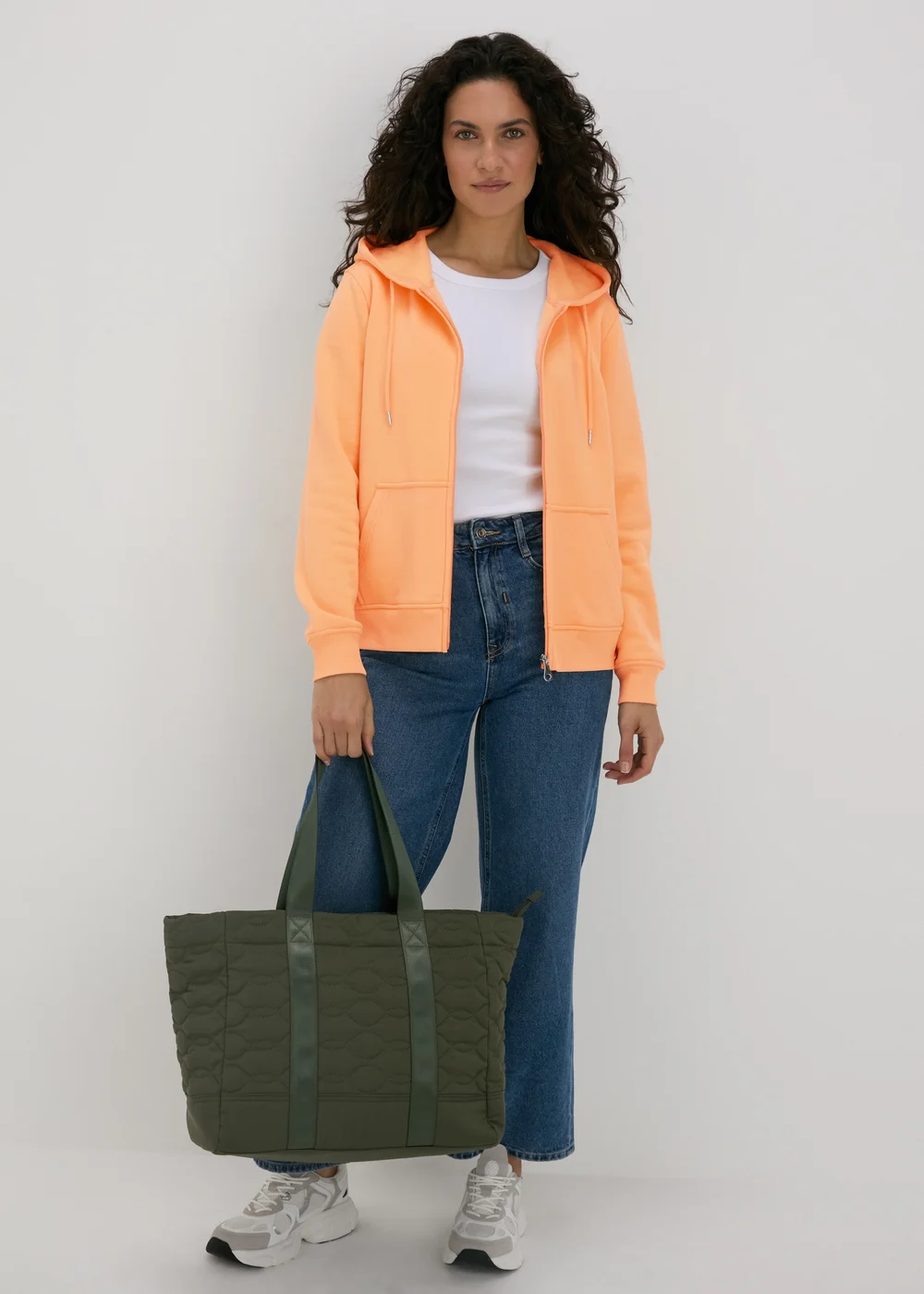 Orange Zip Up Hoodie - Small Image 4