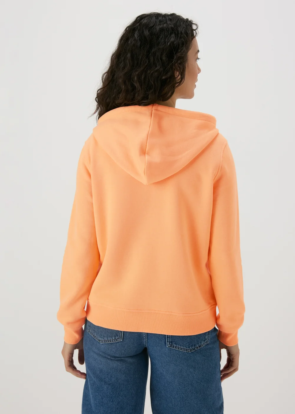 Orange Zip Up Hoodie - Small Image 2