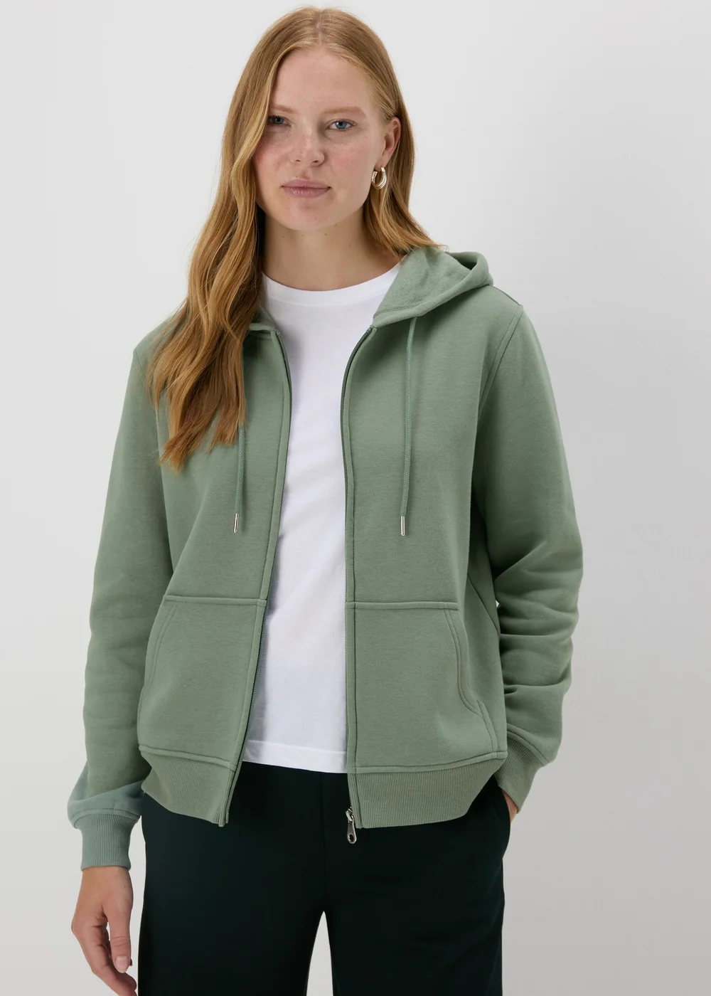 Khaki Zip Up Hoodie - S Image 4
