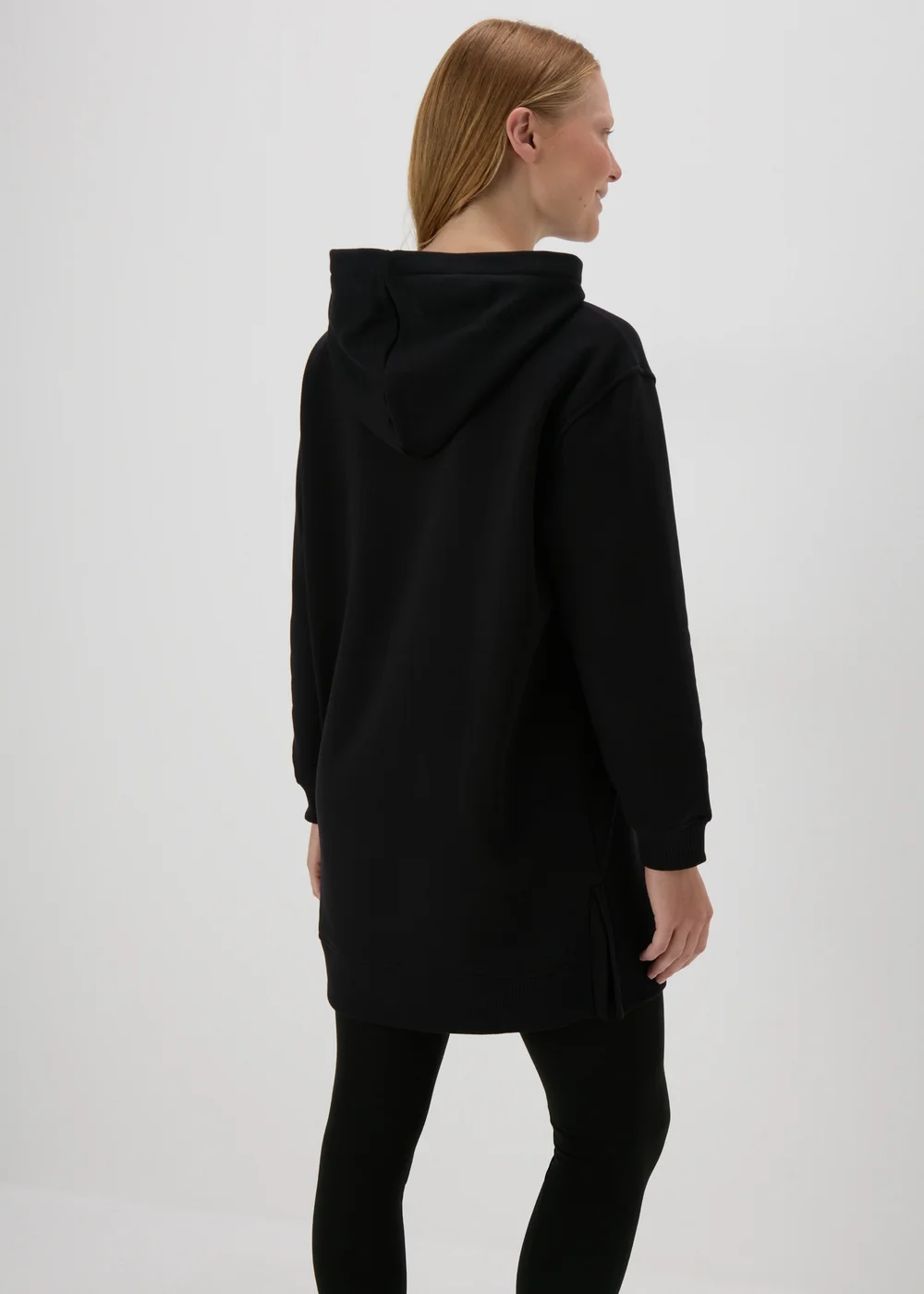 Black Longline Hoodie - S Image 2