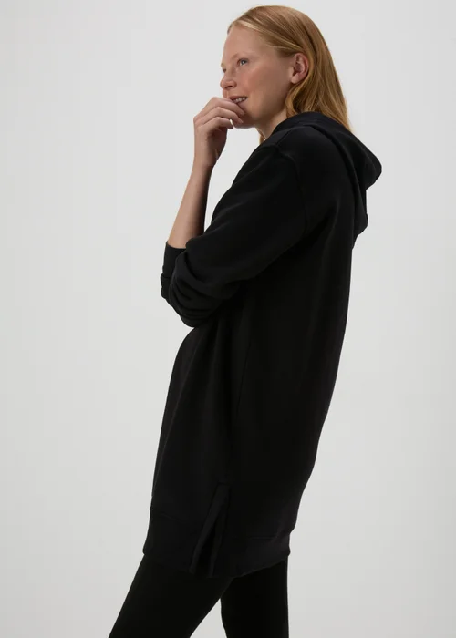 Black Longline Hoodie - S Image 3
