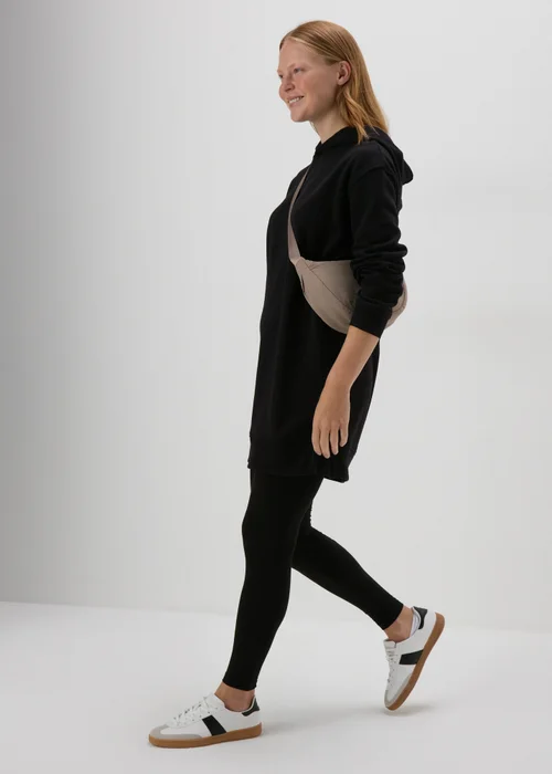 Black Longline Hoodie - S Image 4