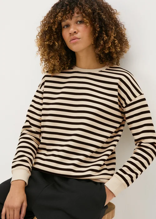 Cream Stripe Sweatshirt - S Image 1