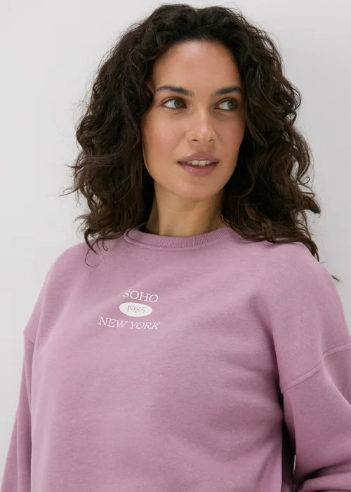 Purple Soho Print Sweatshirt - Small Image 3
