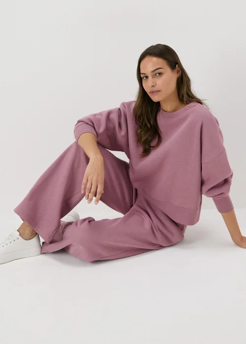 Purple Wide Leg Jogging Bottoms - S Image 4