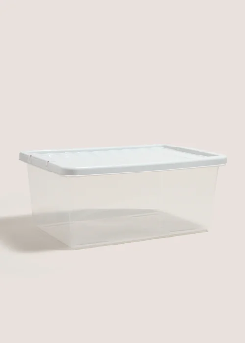 Grey 12L Storage Box with Lid Image 1