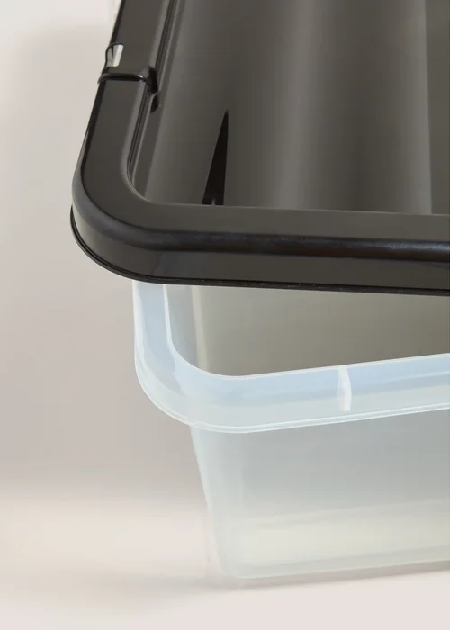 Black 42L Under Bed Storage Box with Lid Image 2