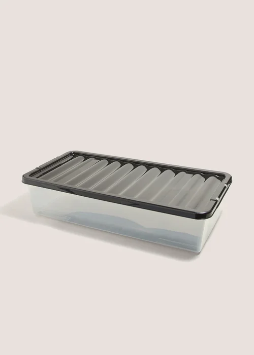 Black 42L Under Bed Storage Box with Lid Image 1