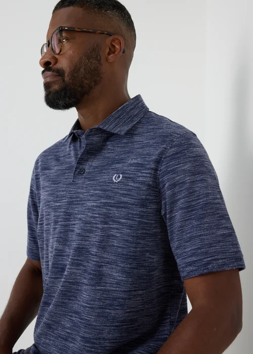 Lincoln Navy Space Dye Polo Shirt - S Image 3