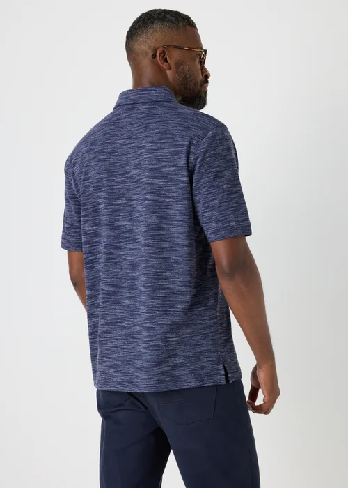Lincoln Navy Space Dye Polo Shirt - S Image 2
