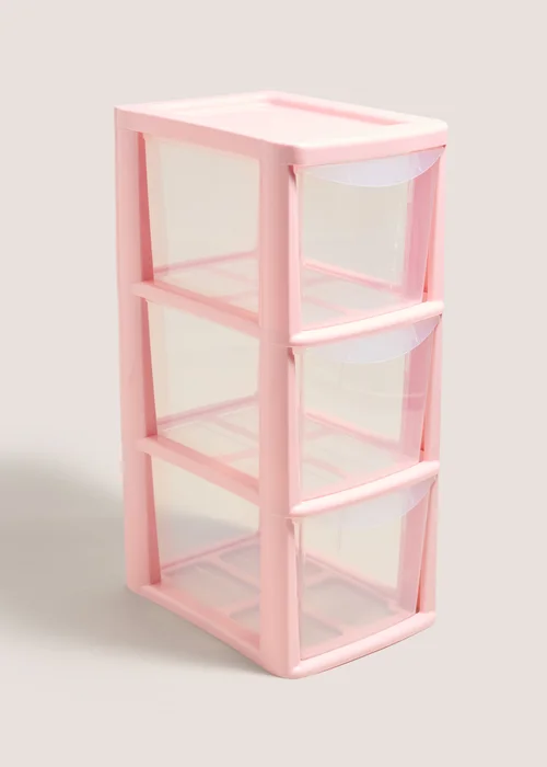 Pink Small Drawer Tower (26cm x 19cm x 48cm) Image 1
