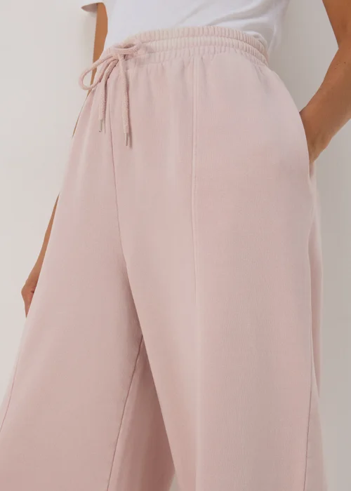 Pink Wide Leg Jogging Bottoms - S Image 3
