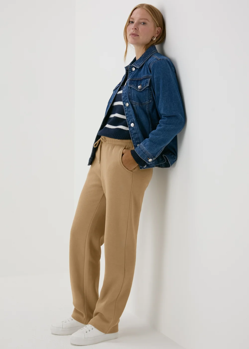 Beige Basic Joggers - Small Image 4