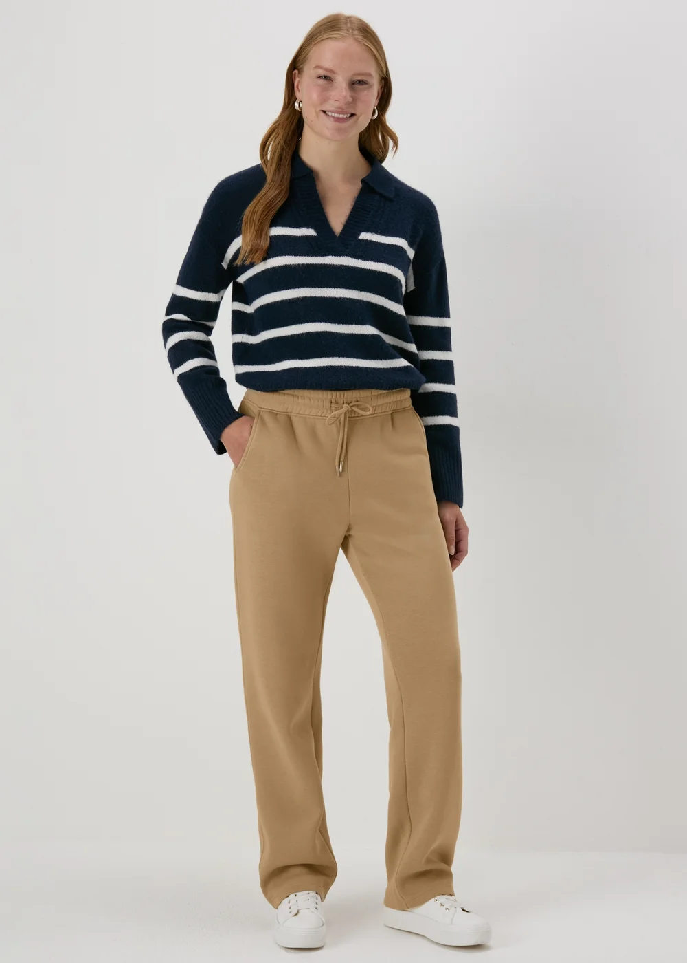 Beige Basic Joggers - Small Image 1