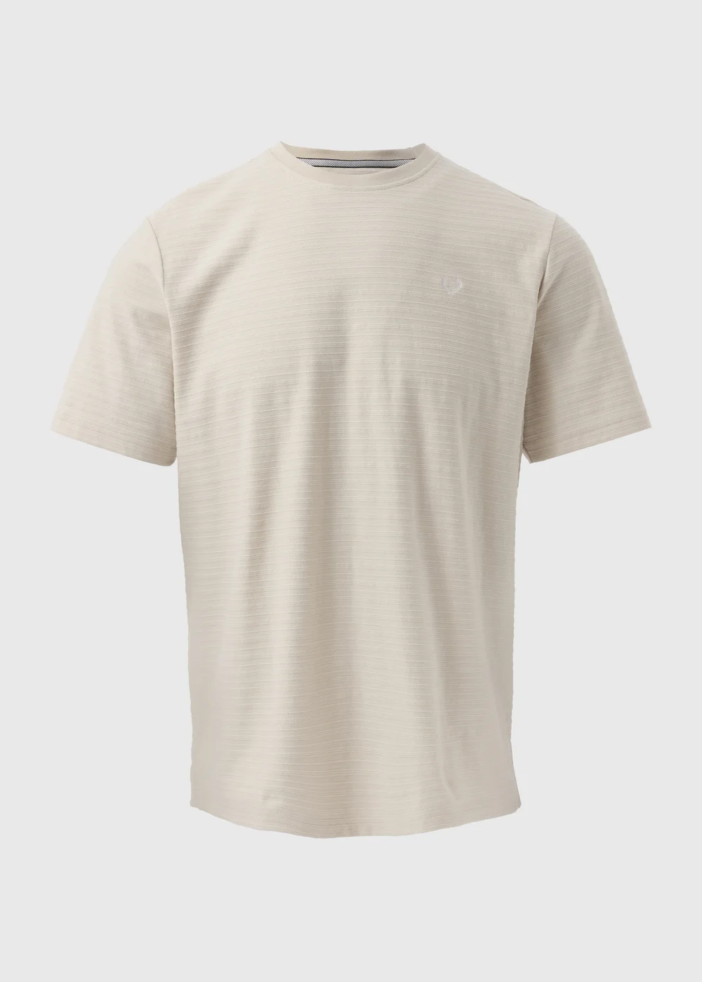 Lincoln Ecru Textured Stripe T-Shirt - S Image 5