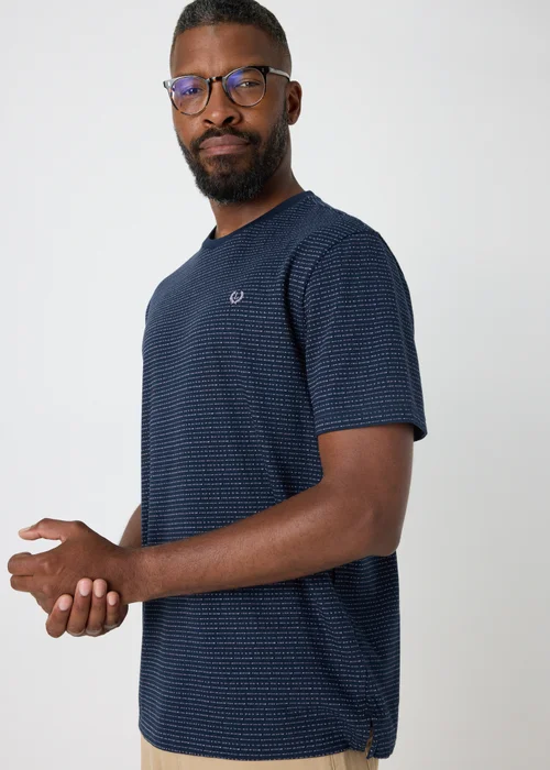 Lincoln Blue Textured Stripe T-Shirt - S Image 1