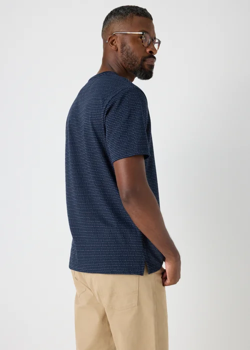Lincoln Blue Textured Stripe T-Shirt - S Image 2