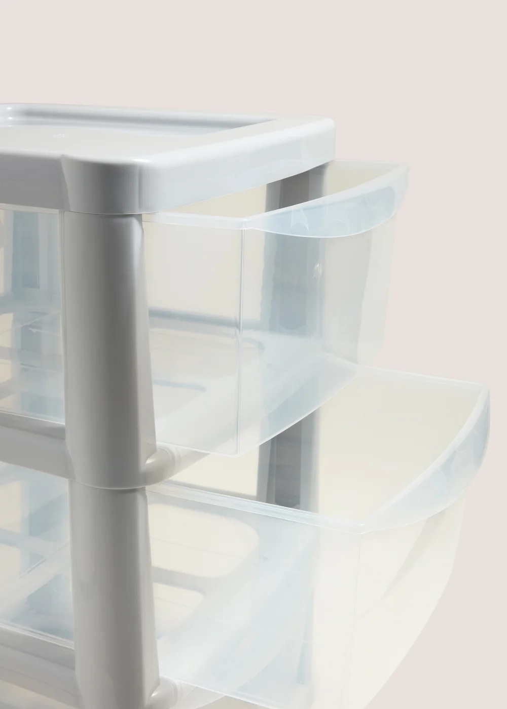 Grey Large Plastic Drawer Tower Image 2