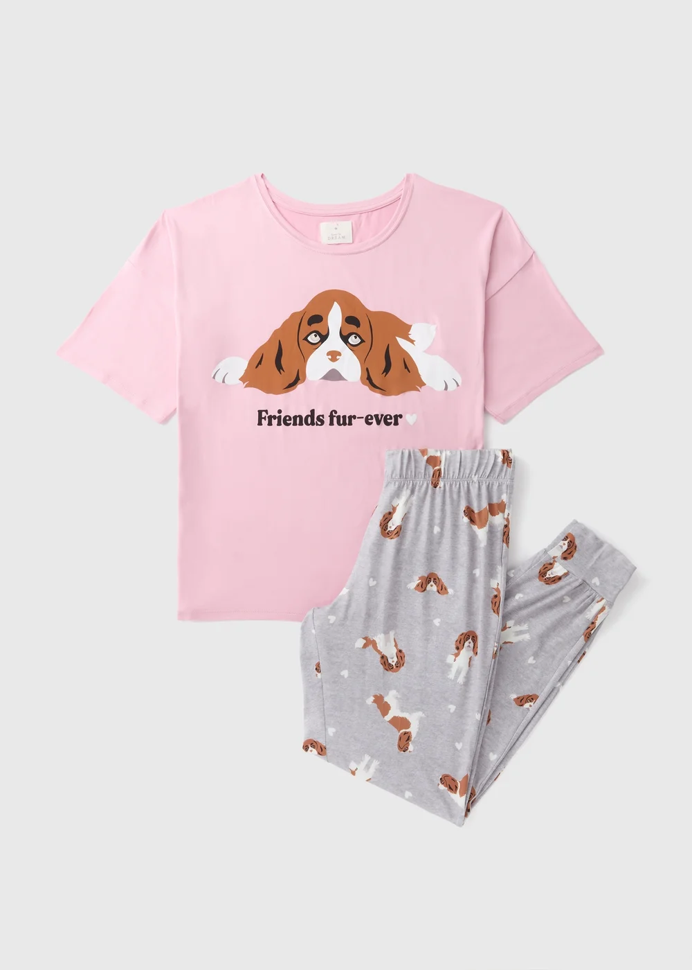 Pink Dog Print Top & Bottom Pyjama Set - Extra small Image 4