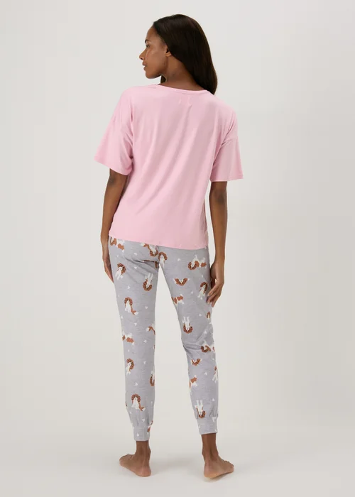 Pink Dog Print Top & Bottom Pyjama Set - Extra small Image 2
