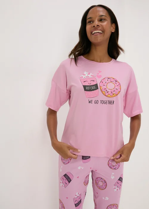 Pink Donut Pyjama Set - Extra small Image 3