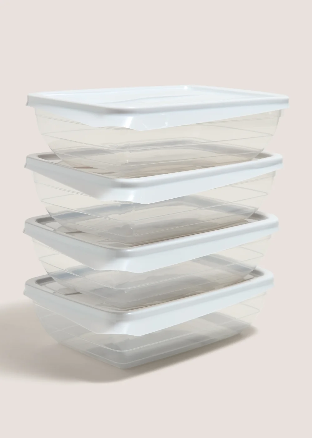 4 Pack Clear Essential Food Containers Image 1