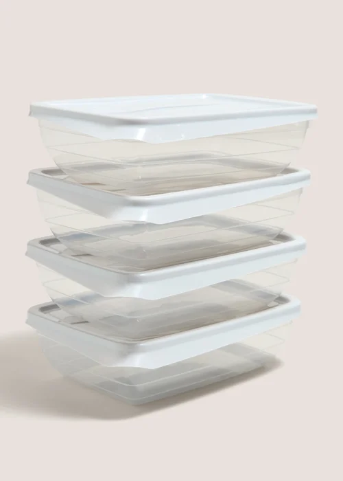 4 Pack Clear Essential Food Containers Image 1