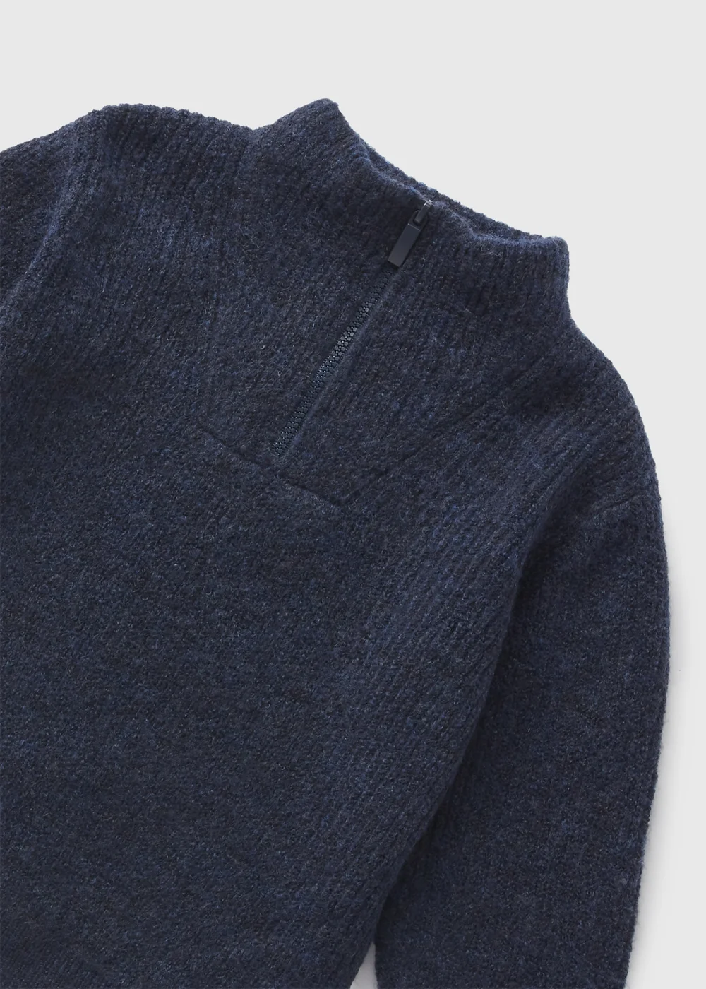 Boys Navy Ribbed 1/4 Zip Jumper (1-7yrs) - 1-1.5 Yrs Image 2