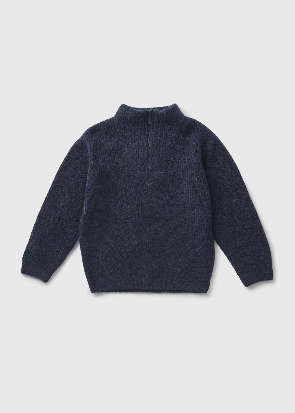 Boys Navy Ribbed 1/4 Zip Jumper (1-7yrs) - 1-1.5 Yrs Image 1