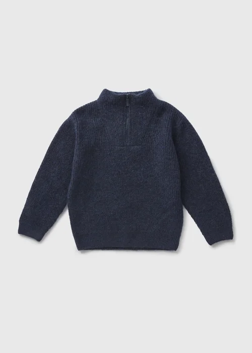 Boys Navy Ribbed 1/4 Zip Jumper (1-7yrs) - 1-1.5 Yrs Image 1
