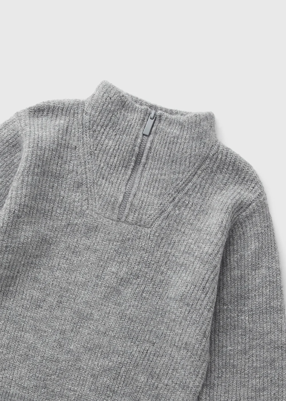 Boys Grey Ribbed 1/4 Zip Jumper (1-7yrs) - 1-1.5 Yrs Image 2