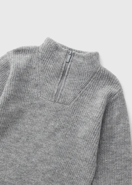 Boys Grey Ribbed 1/4 Zip Jumper (1-7yrs) - 1-1.5 Yrs Image 2