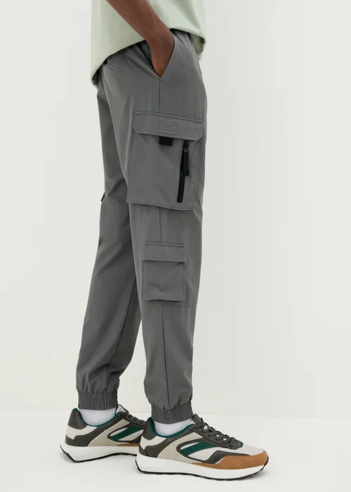 US Atheltic Grey Lighweight Cargo Jogging Bottoms - Extra small Image 3