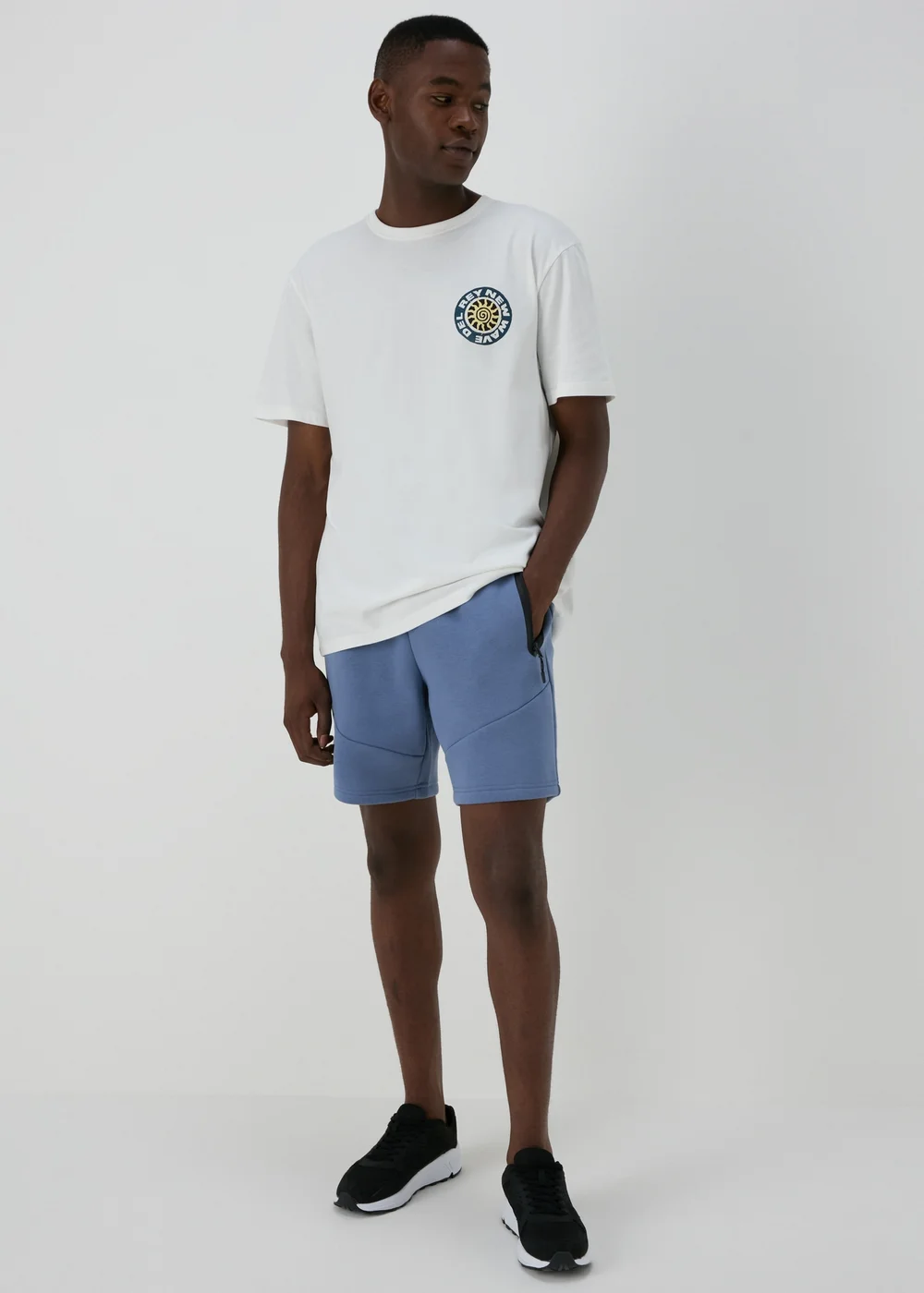US Athletic Blue Panel Jogger Shorts - XS Image 1